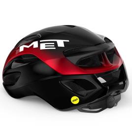 Met Capacete Estrada Rivale Mips S Black / Glossy Metallic Red