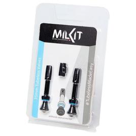 Milkit Alumínio Válvula Tubeless 2 Unidades 45 mm Black / White