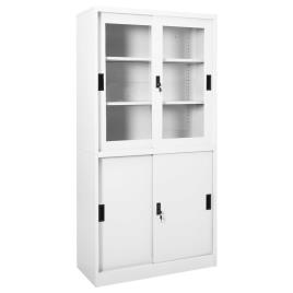 vidaXL Armário escritório c/ porta deslizante 90x40x180 cm aço branco