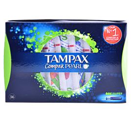 TAMPAX PEARL COMPAK tampón super 36 uds