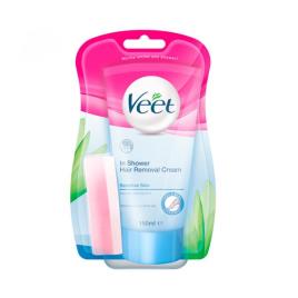 Creme Depilatório para Duche Veet Peles Sensíveis 150 ml