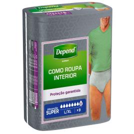 Fralda adulto Extradiscreto ente Super L / XL homem 9 unidades
