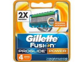 Lâminas de Barbear GILLETTE Fusion Proglide Power 4 Unidades