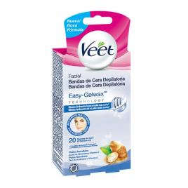 Bandas de Cera Depilatória Faciais Peles Sensíveis Veet (Pack de 20)