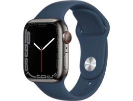 APPLE Watch Series 7 GPS+Cellular 41 mm Grafite com Bracelete Desportiva Azul Abissal