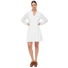 Vila Vestido Manga Comprida Kawa M Optical Snow