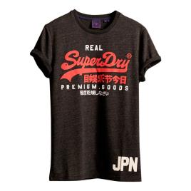 Superdry Camiseta Manga Curta Vintage Logo Duo S Black Snow Heather