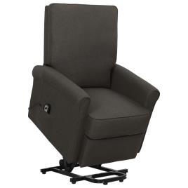 vidaXL Poltrona reclinável elevatória tecido cinzento-acastanhado