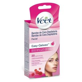 Bandas de Cera Depilatória Facial Pele Normal Veet Easy Gelwax (Pack de 20)