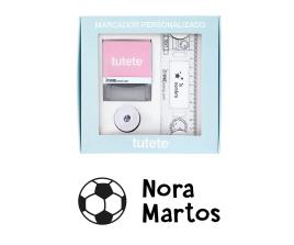 Selo Personalizado Bola+fita branca para roupas escuras