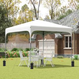 Tenda Dobrável 2,5x2,5x2,68cm Tenda de Jardim com Proteção UV 50+ Altura Ajustável com 4 Bolsas de Areia e Bolsa de Transporte