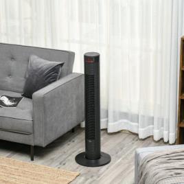 Ventoinha de Torre Altura 96cm 45W com Controle Remoto 3 Velocidades 4 Modos de Funcionamento e Oscilação de 70° Tela LED Tátil