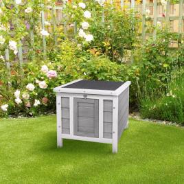 Coelheira de Madeira Exterior Coelheira para Roedores Animais de Estimação Pequenos com Teto Asfáltico e Rampa Antiderrapante 4