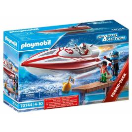 Playset Playmobil Sports & Action Barco Corridas 70744 (24 pcs)