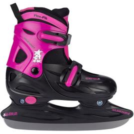 Nijdam Patinação Artística Ajustável De Bota Rígida Patins De Gelo Para Meninas EU 30-33 Black / Fuchsia