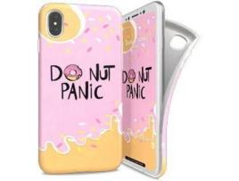 Capa iPhone X, XS I-PAINT Soft Donut Panic Rosa