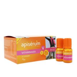 Frascos de vitaminas Apisérum com 20 geleia real fresca x ml