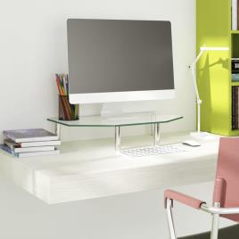 vidaXL Suporte para monitor 45x26x8,6 cm vidro transparente