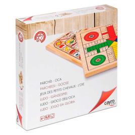Jogo de Tabuleiro Ludo e Ganso de Madeira