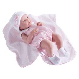 Boneca New Born Vestido Rosa e Manta de 43cm