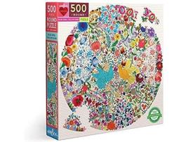 Puzzle EEBOO Piece and Love Blue Bird Yellow Bird adult Round Jigsaw Puzzle (Idade Mínima: 6)