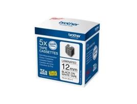 Brother Tze-231 - Adesivo - Preto em Branco - Rolo (1,2 cm x 8 m) 1 Cassete(s) Fita Laminada (pacote de 5) - Para P-touch Pt-1010, 1090, 1230, 1280, 1290, 1880, 1950, 2100, 2430, 2700, 3600, 7100, 9500