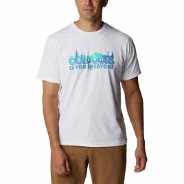 Columbia Camiseta Manga Curta Sun Trek Graphic L White / All For Outdoors Graphic