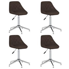 vidaXL Cadeiras de jantar giratórias 4 pcs couro artificial castanho