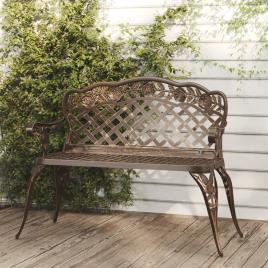 vidaXL Banco de jardim 108 cm alumínio fundido bronze