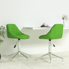 vidaXL Cadeiras de jantar giratórias 2 pcs couro artificial verde