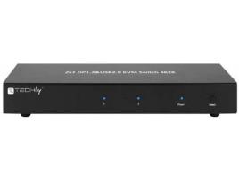 Techly Idata Dp-Kvm2 Chaveador Kvm Preto