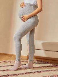 Leggings em malha, especial gravidez e pós-gravidez cinzento medio mesclado