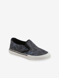 Ténis slip-on, para menino preto escuro estampado