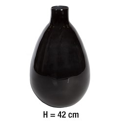 Jarra decorativa VIDRO RECICLADO NOCTIS 27X42CM PRETO FUMADO