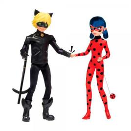 Ladybug Pack Bonecas Ladybug e Cat Noir