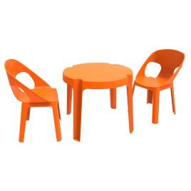 Garbar Mesa E Rita 2 Cadeiras Definir One Size Orange