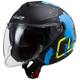 Ls2 Capacete Jet Of573 Twister Ii S Xover Matt Black / Blue