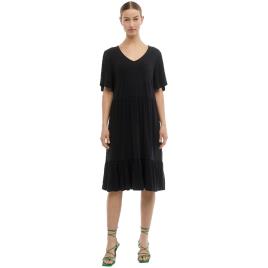 Object Vestido Longo Manga Curta Janne XL Black