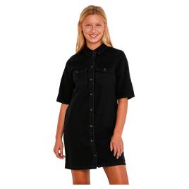 Noisy May Vestido Longo Manga Curta Signe Denim M Black Denim