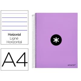 Caderno A4 Espiral 120Fls 100gr Pautado 5 Bandas Capa Dura Lavanda