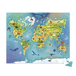 Janod O Quebra-cabeça Do Mundo 100 Peças One Size Multicolor