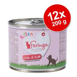 Feringa Kitten 12 x 200 g - Pack económico - Coelho e frango