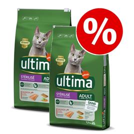 Ultima para gatos  2 x 7,5/10 kg/2 x 3 kg - Pack económico - Sterilised Adult com frango (2 x 3 kg)