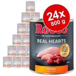 Rocco Real Hearts 24 x 800 g - Pack económico - Frango