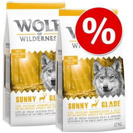 Wolf of Wilderness ração para cães 2 x 12 kg - Pack económico - Junior Wild Hills com frango