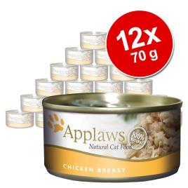 Applaws latas em caldo para gatos 12 x 70 g - Pack económico - Filete de atum e caranguejo