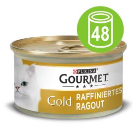 Gourmet Gold Ragout Refinado 48 x 85 g - Pack económico - Pack misto I: salmão/atum/frango/vaca