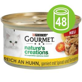 Purina Gourmet Nature's Creations 48 x 85 g - Megapack - Frango, tomate e espinafres