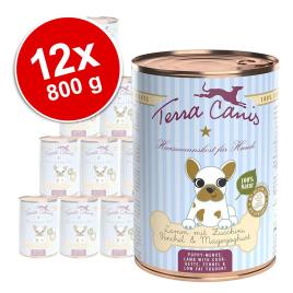 Terra Canis cachorros 12 x 800 g - Pack económico - Vaca com maçã, cenoura e roseira brava