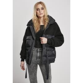 Urban Classics Jaqueta Feminina (grandes Tailles) Urban Classics Sherpa Mix Puffer 4XL noir